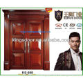 valuable entrance solid wood double mian door pictures for villa/office meeting room/with top crown